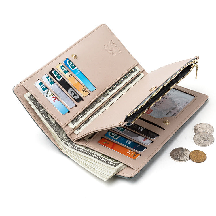 Faltbare Geldbörse mit mehreren Karten und Reißverschluss